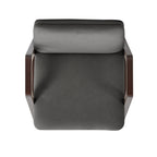 Stella Wood Velvet Armchair in Graphite