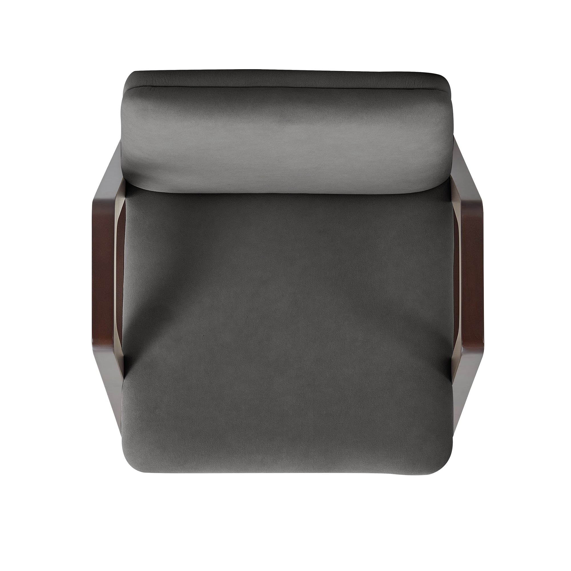 Stella Wood Velvet Armchair in Graphite