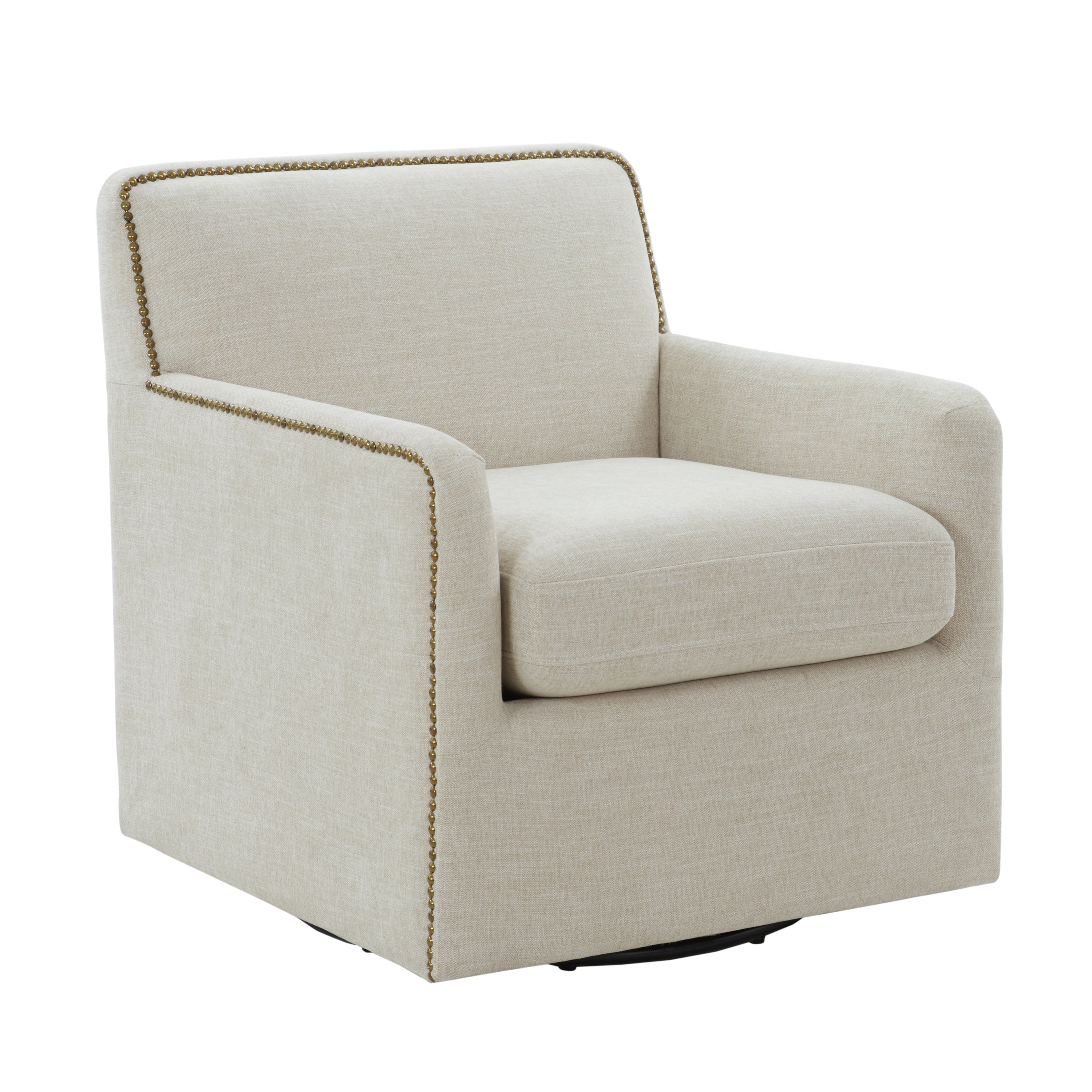 Torrance Swivel Accent Chair with Nailhead Trim
