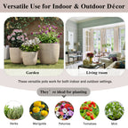 U_Style Lightweight Matte Textured MGO Outdoor Indoor Flower Pot Set