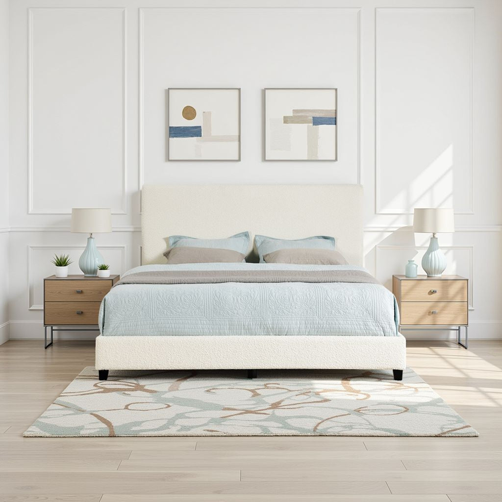 Upholstered Panel Bed - King Size