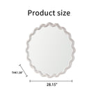 White Scalloped Round Wall Mirror