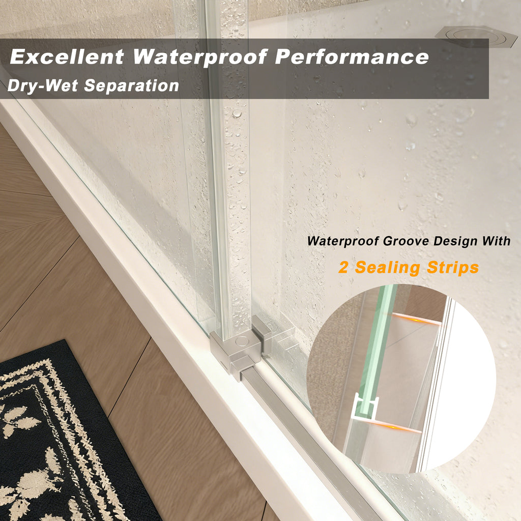 48" Single Sliding Shower Door