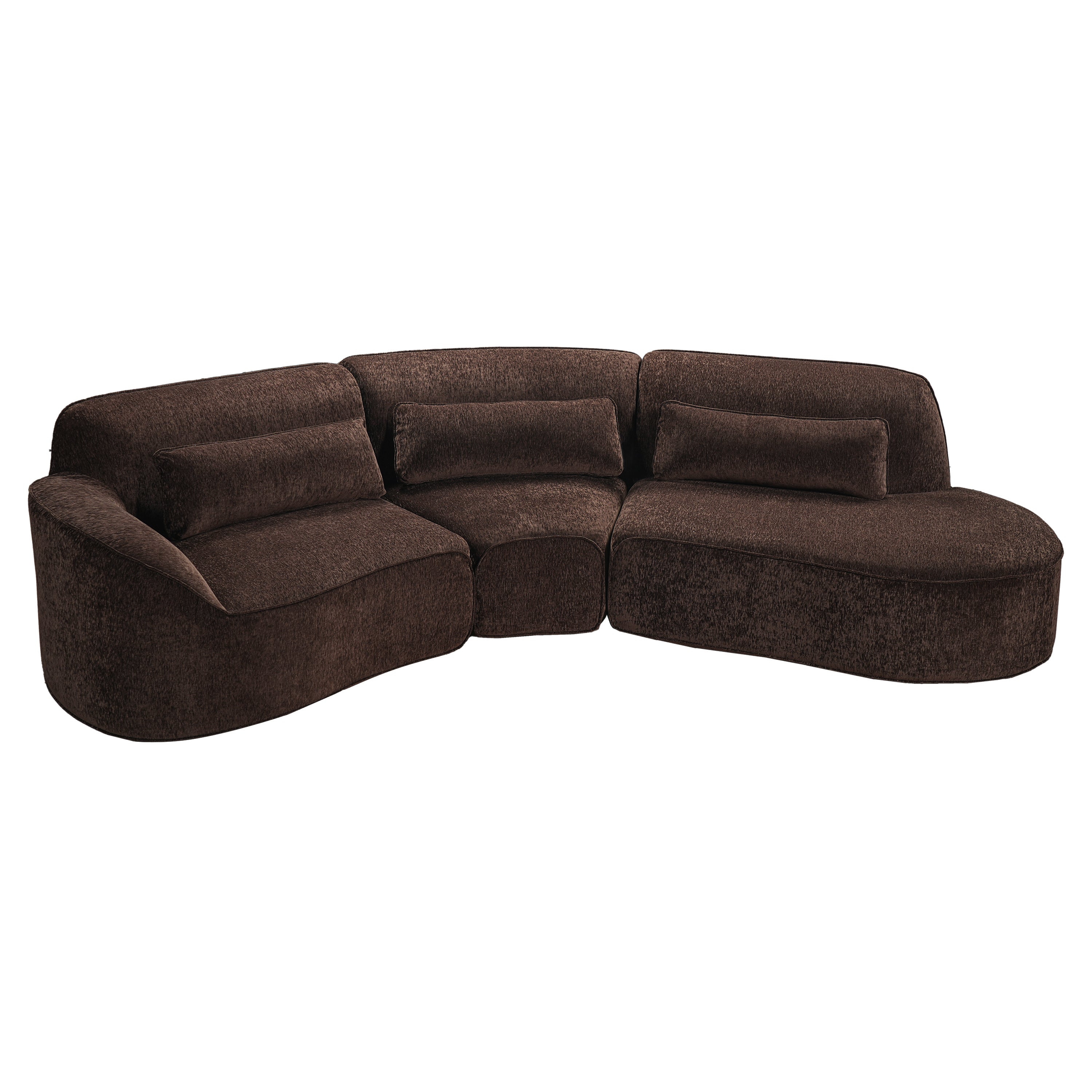 123" Modern Curved Sectional Sofa with Chaise Lounge