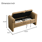 Modern Teddy Bed End Bench with Arms and Storage