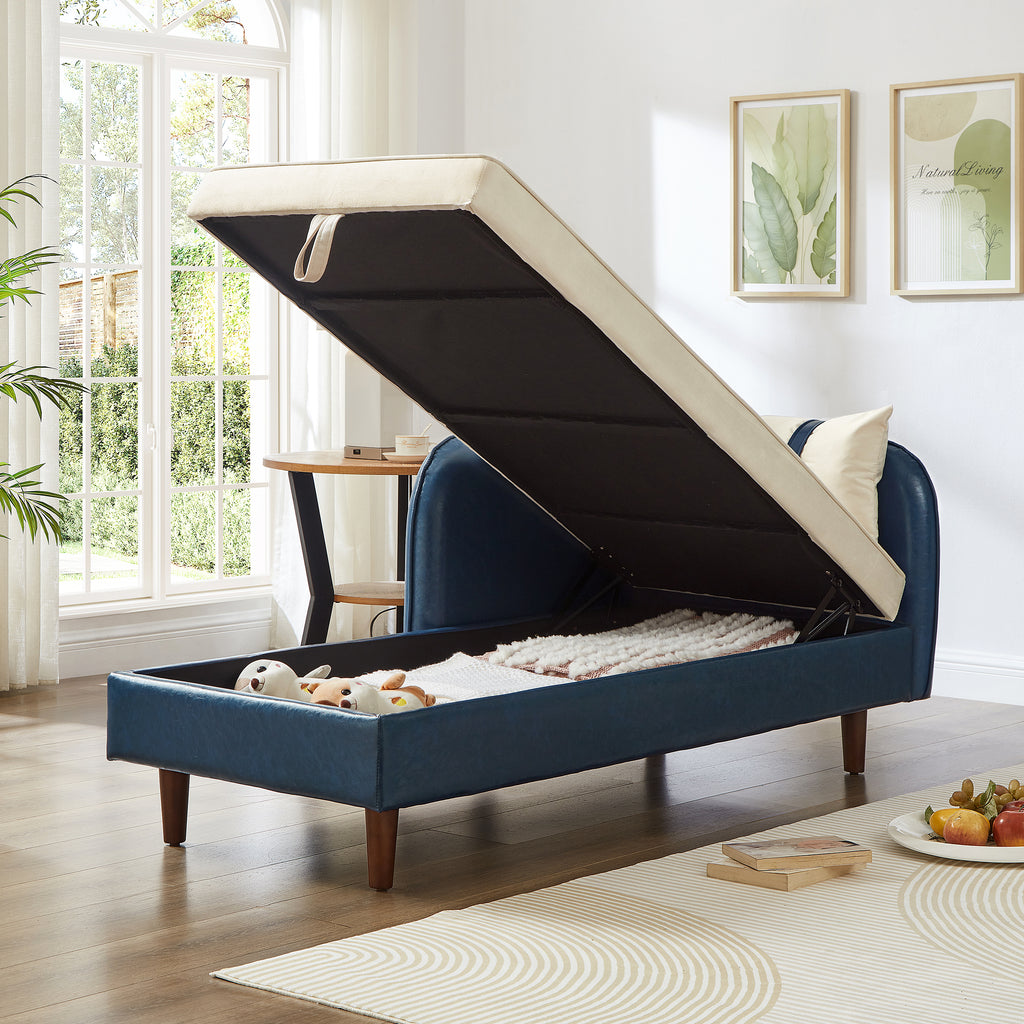 65" Storage Chaise Lounge Sofa
