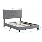 Full Size Upholstered Platform Bed Frame with Modern Button Tufted