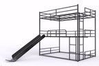 Metal Full Size Loft Bed with Slide and Ladder