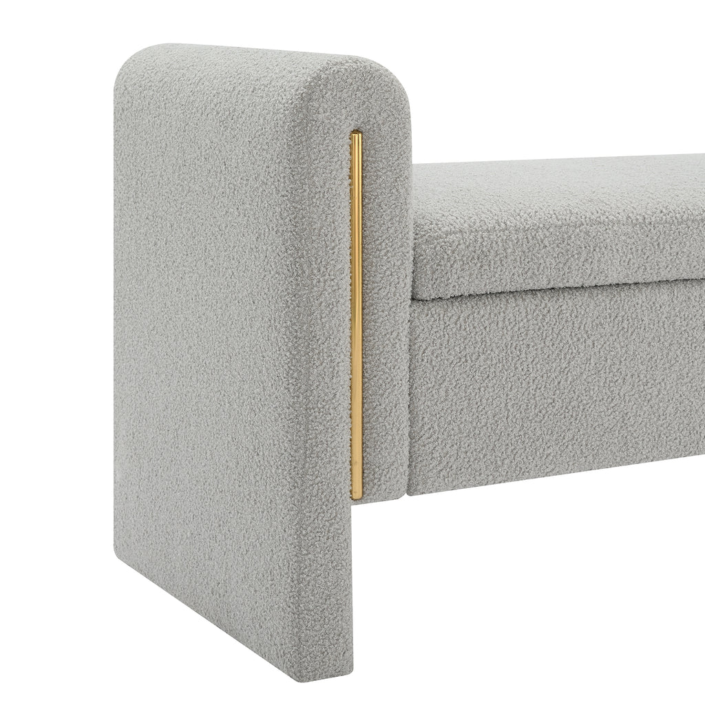 Modern Teddy Bed End Bench with Arms and Storage