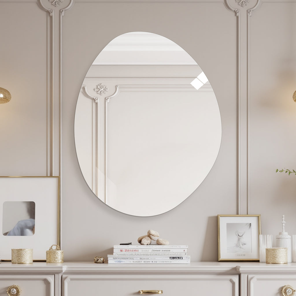 40 in. x 32 in. Modern Asymmetrical Bathroom Wall Mirror
