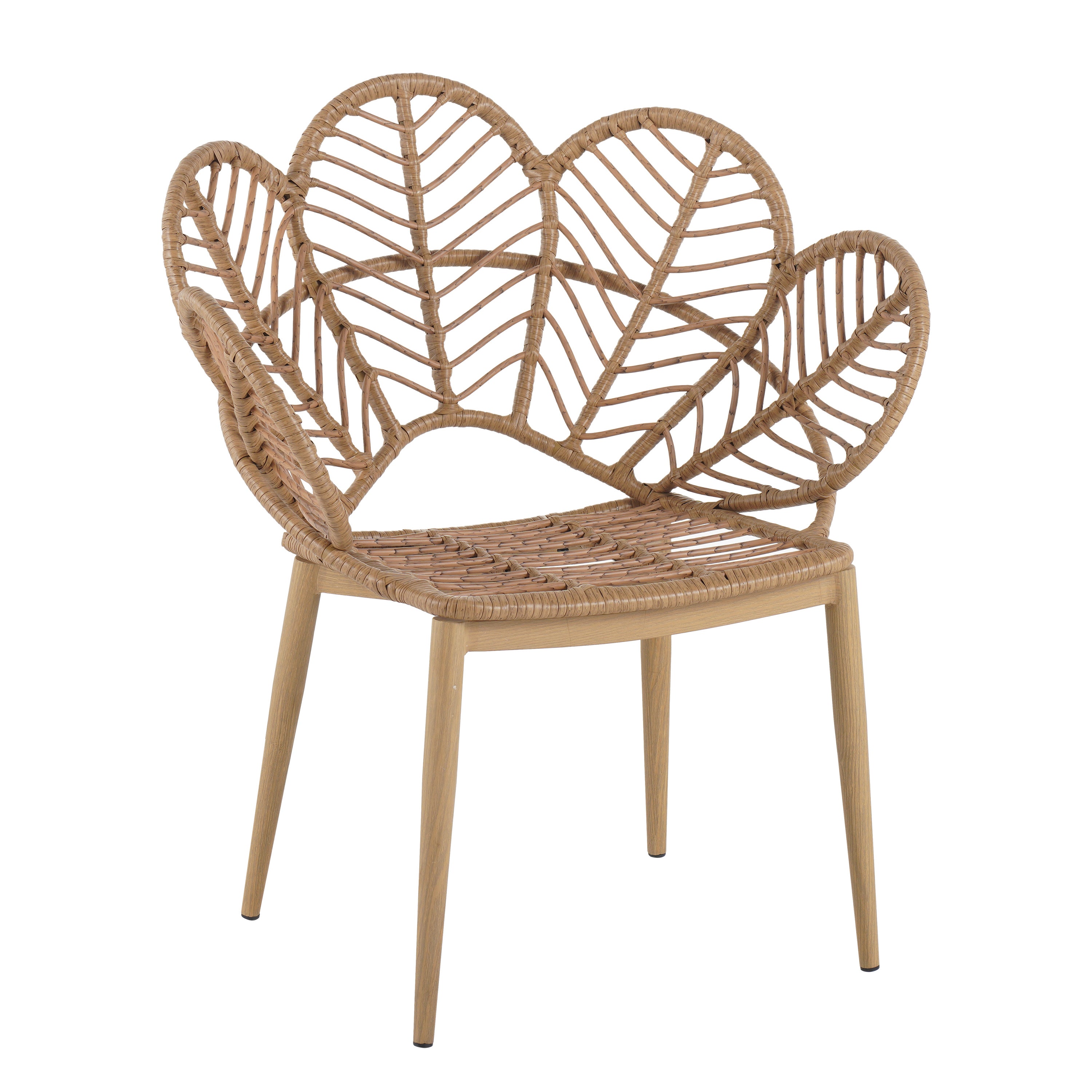 Kirk Outdoor Wicker Peacock Shape Papasan Style Chair