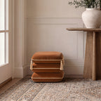 Monarch 19.5" Squared Upholstered Ottoman with Bullion Fringe