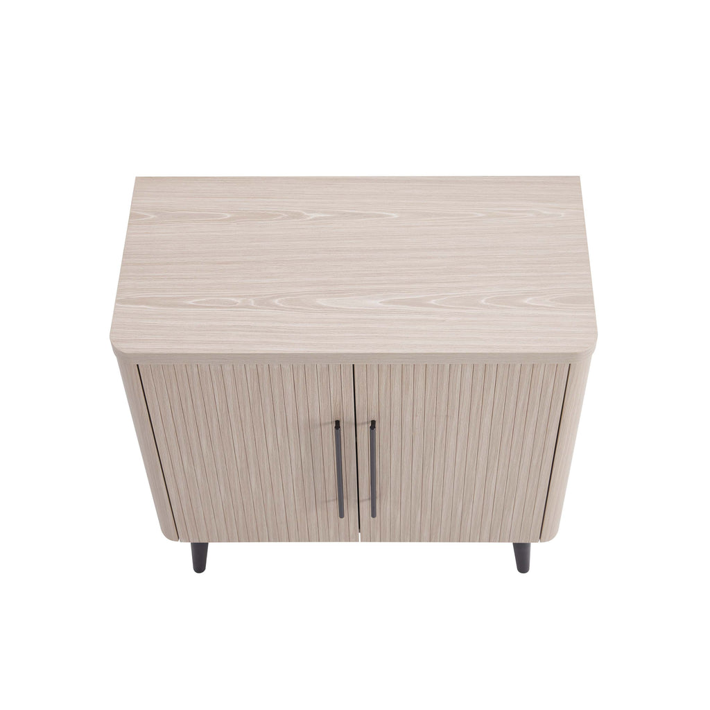 Jodie 31" Fluted Accent Cabinet in Whitewashed