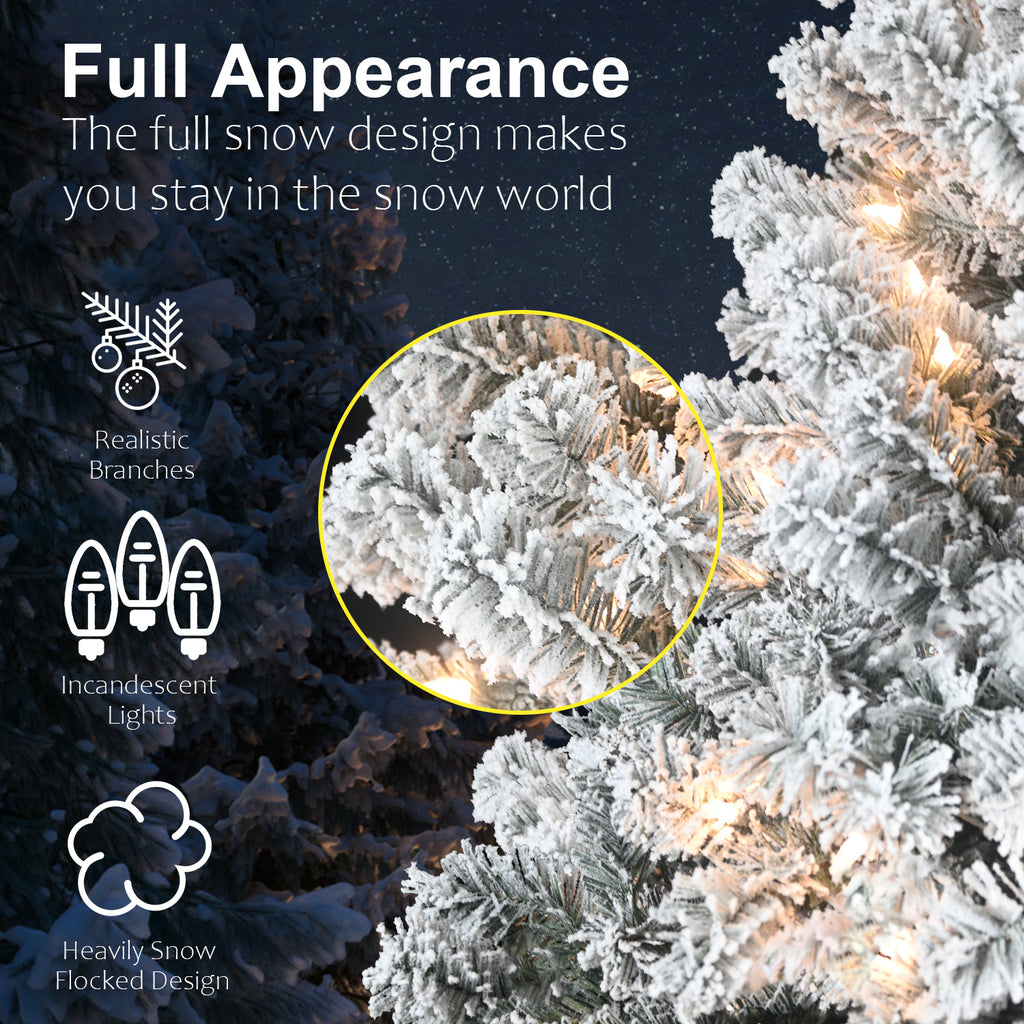 5FT Flocked Christmas Tree with 150 Warm White Lights