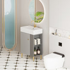 21.6" Open-Shelving Vanity with Ceramic Sink
