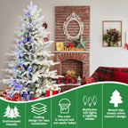 8FT PE+PVC Flocked Artificial Christmas Tree