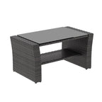 4-Piece Wicker Patio Conversation Set with Glass Table