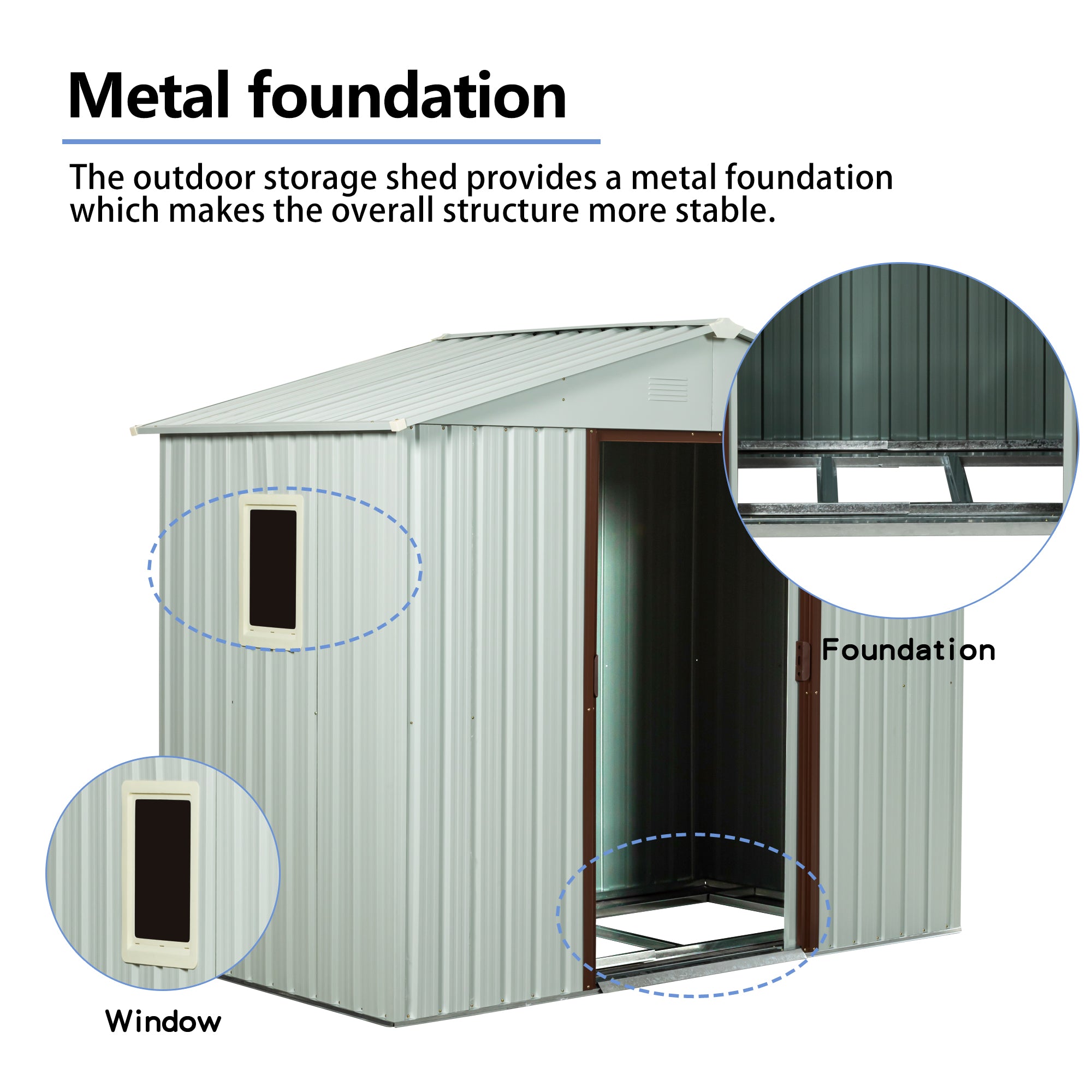 8ft x 4ft Outdoor Metal Storage Shed with Window