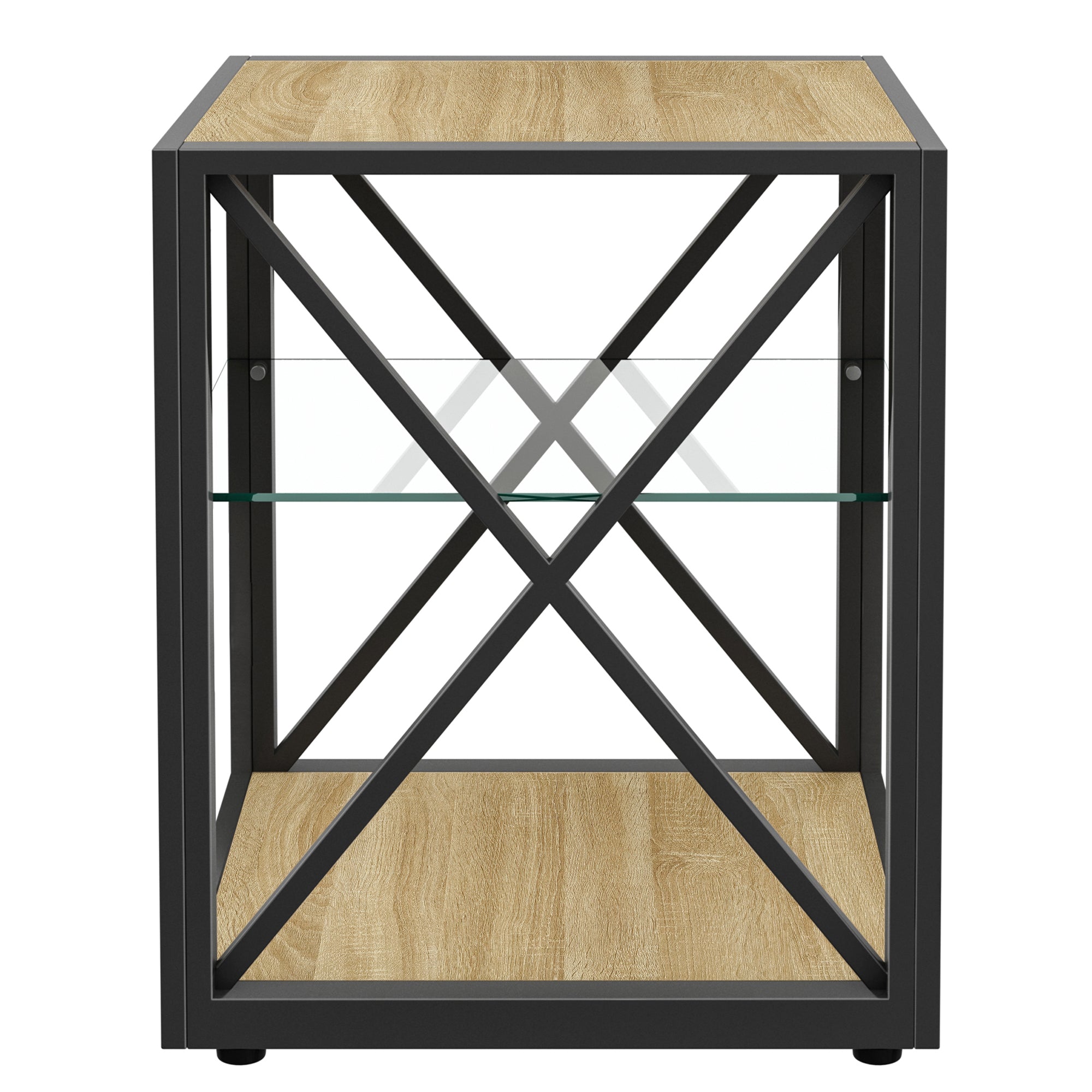 Set of 2 Modern End Table Nightstand for Bedroom & Living Room