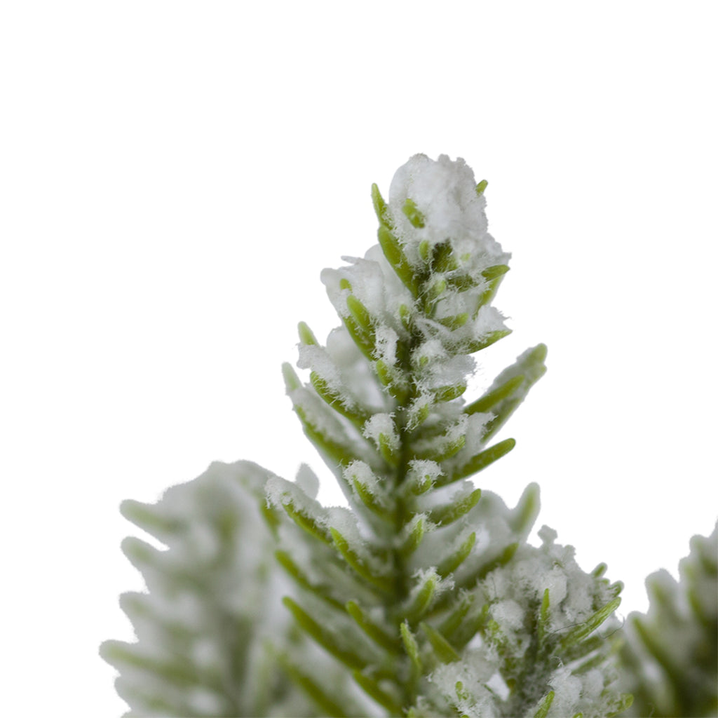 Set of 2, 13.5" Christmas PVC Tree On Wood Base With Snow