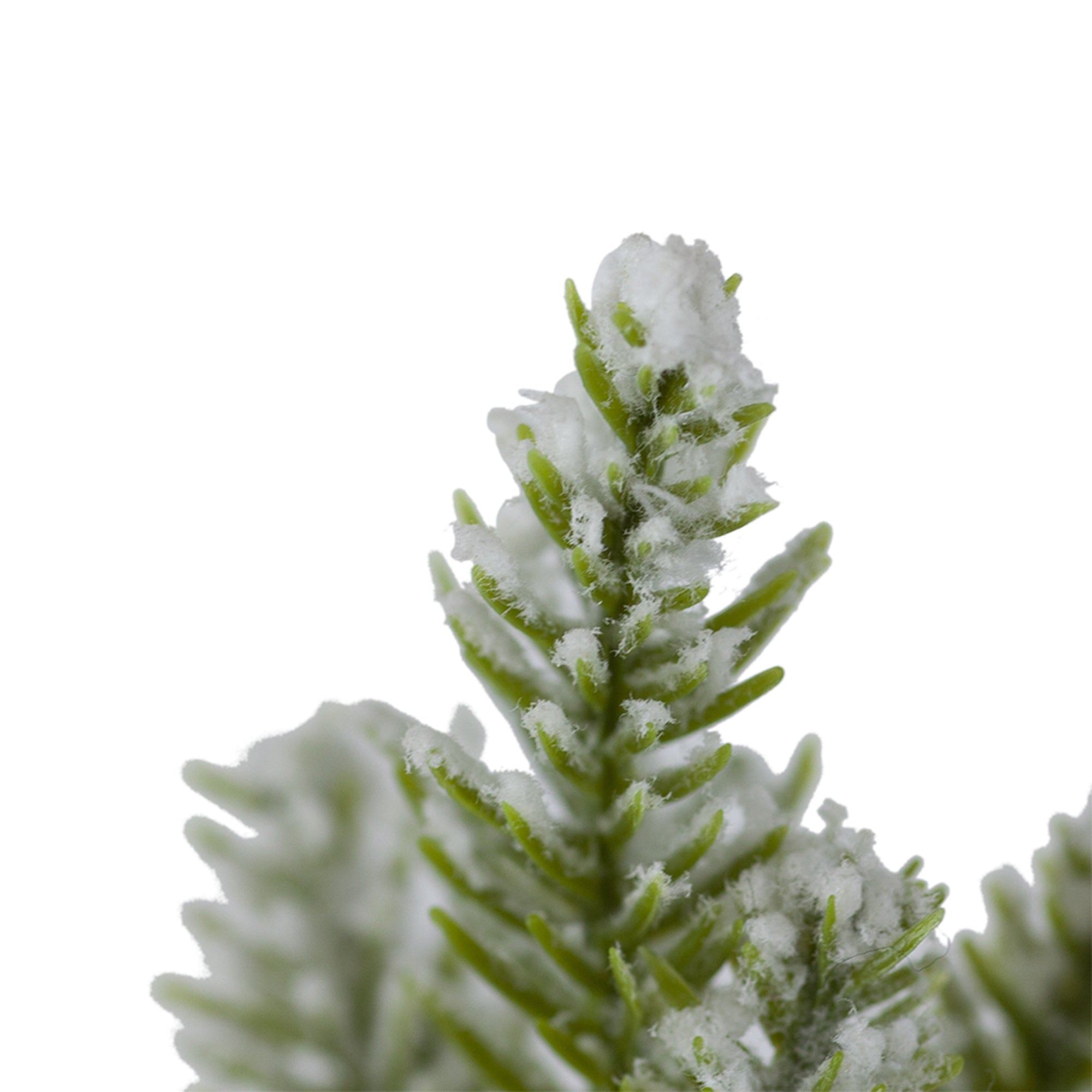 Set of 2, 13.5" Christmas PVC Tree On Wood Base With Snow