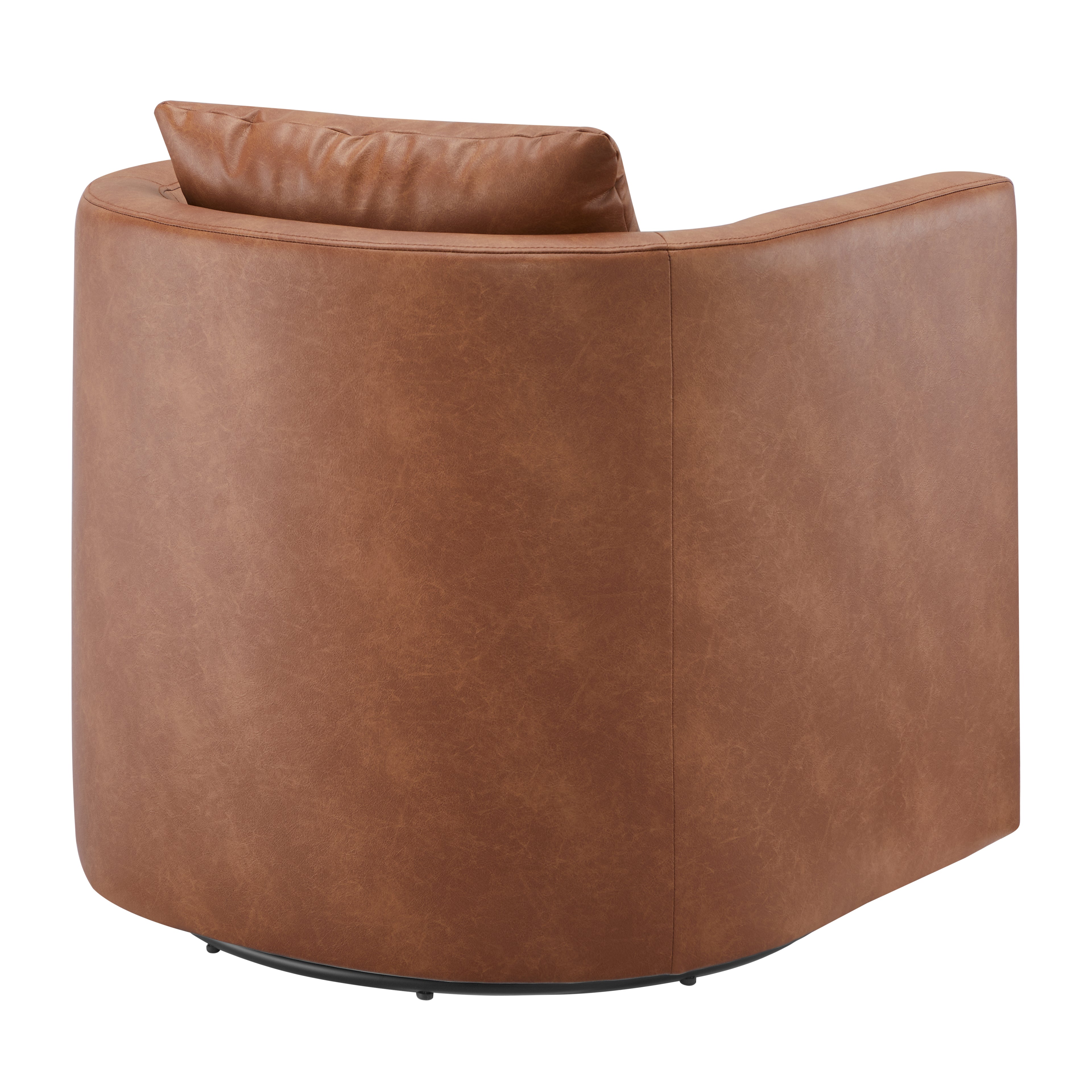Sutton Saddle Faux Leather Swivel Barrel Chair
