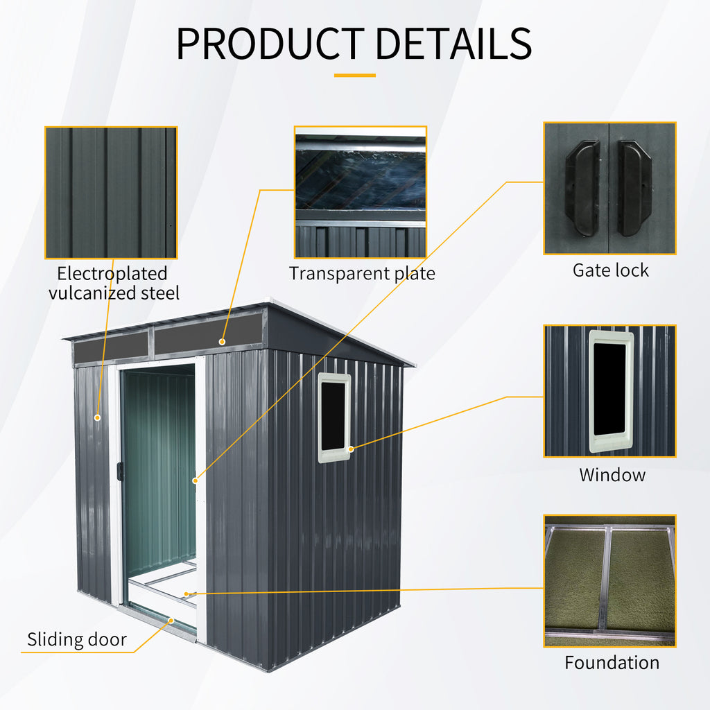 6ft x 5ft Outdoor Metal Storage Shed with Window