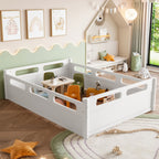 Full Size Platform Bed with Full-length Guardrails