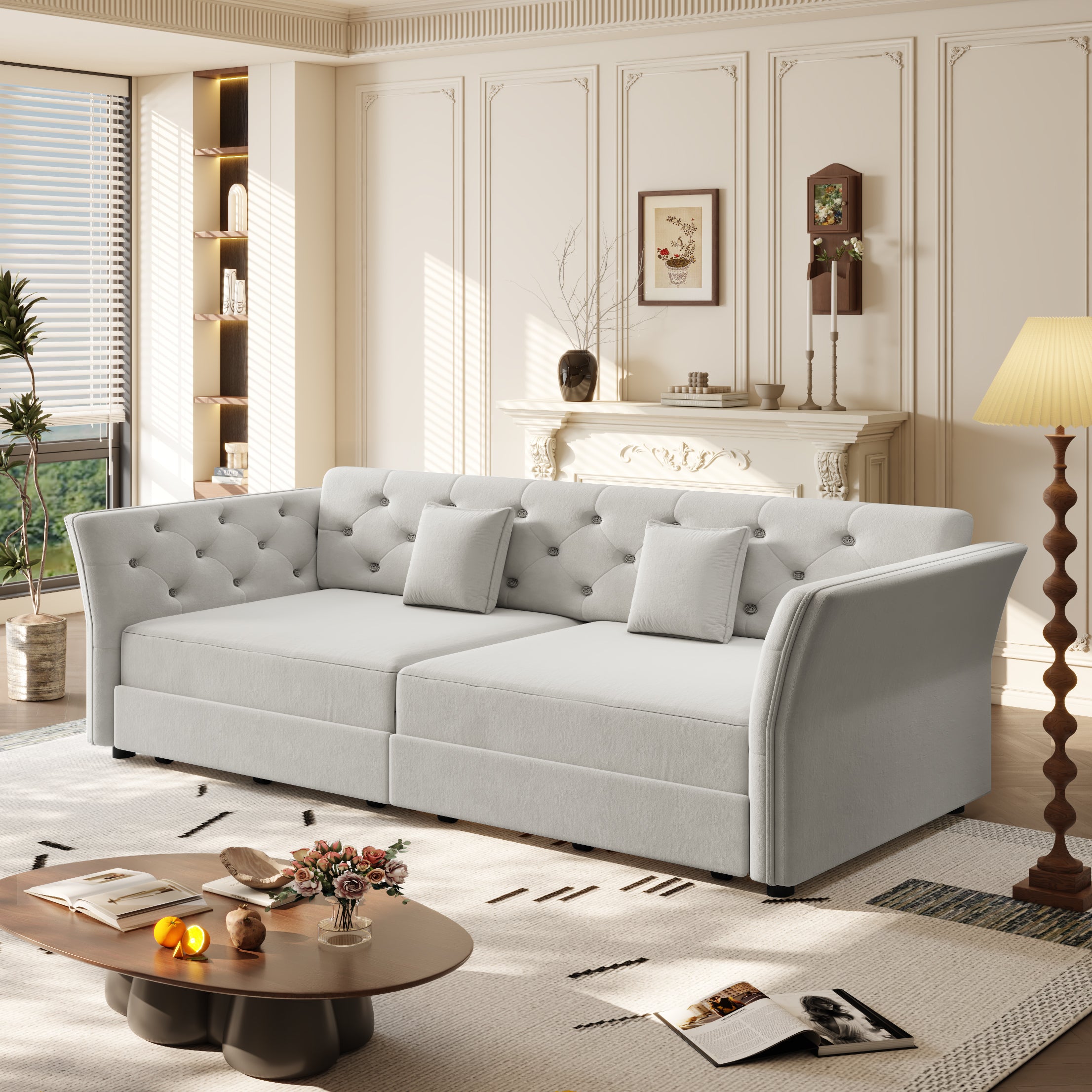 74.4" Queen Pull Out Sofa Bed