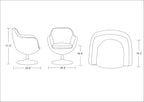 Caisson Upholstered Swivel Lounge Chair