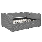 Full Size Cozy Gingham Daybed with Two Storage Drawers
