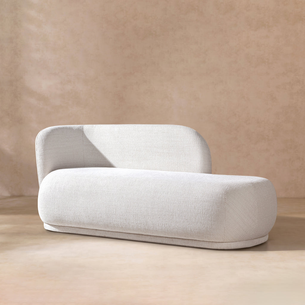 Aire 75" RAF Modern Rounded Chaise Lounge, Stone Light