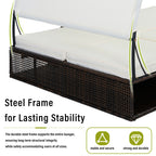 U_STYLE Outdoor Steel Frame Sun Lounger