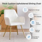 Faux Leather Dining Chair Set of 2 - Modern Mid-Back Accent Chairs