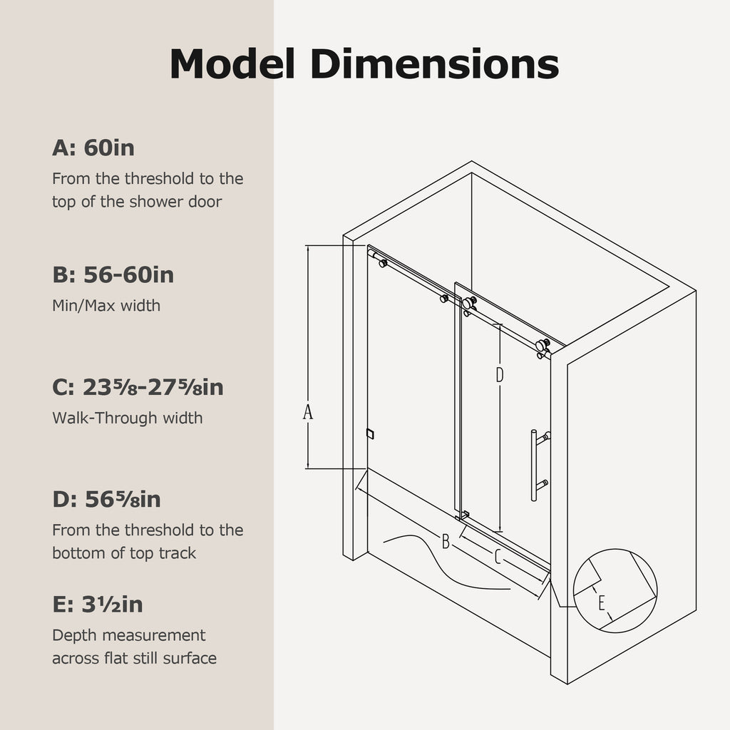 Frameless Single Sliding Shower Doors in Brushed Nickel
