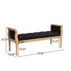 Modern Upholstered Bench with Curved Arms