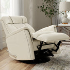 Global Home Swivel Glider Recliner with Manual Adjustable Headrest & Footrest