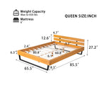Pine Wood Bed Frame Queen Size