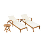 Outdoor Recliner Side Table Set