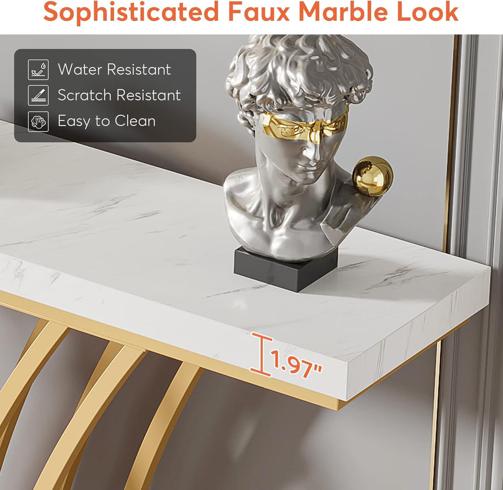 59-Inch Gold Console Table