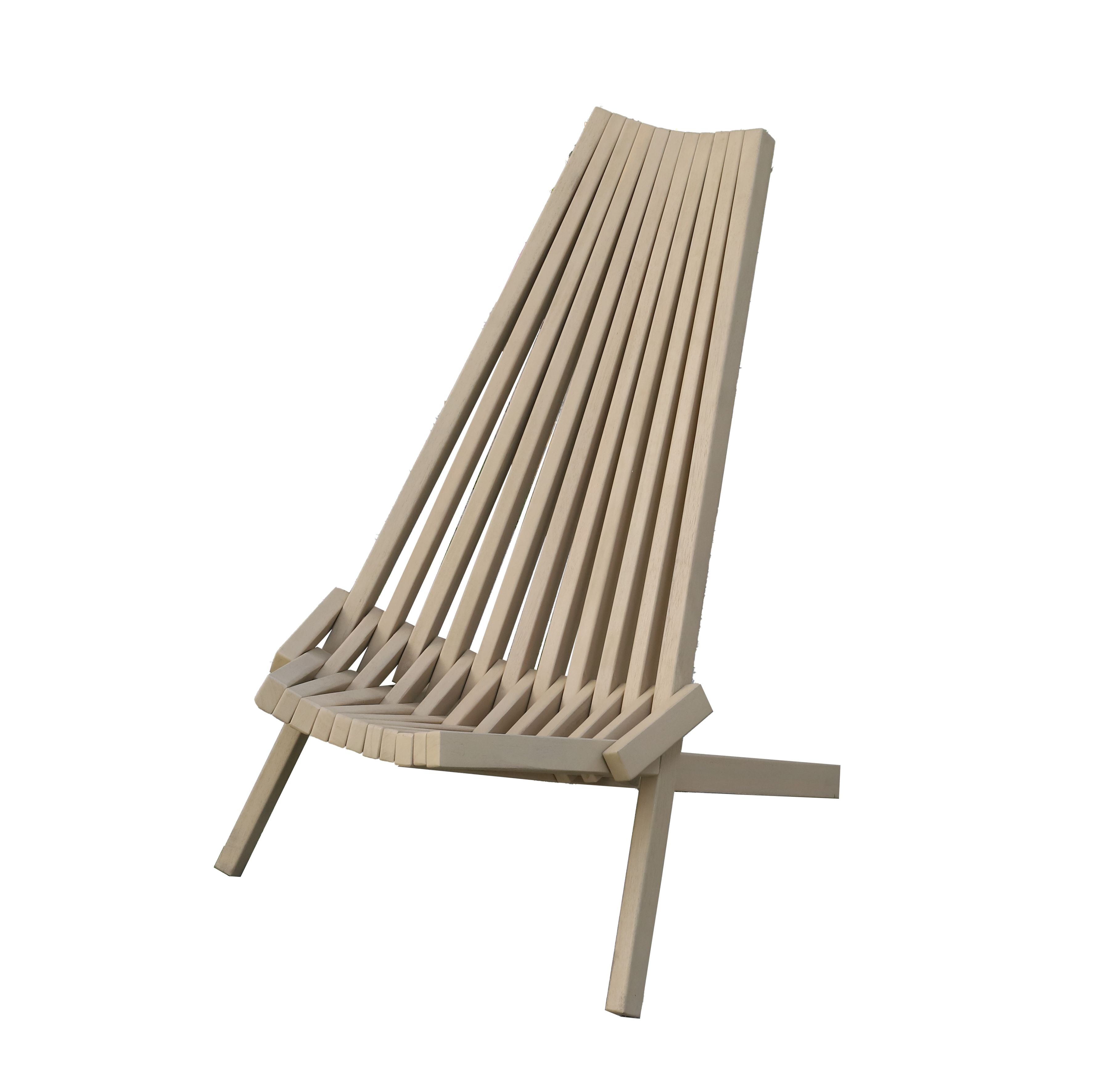 Folding Acacia Wood Outdoor Lounge Chair