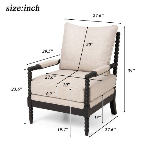 Rubber Wood Accent Chair