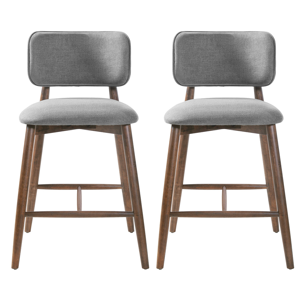 25.7 Inch Seat Height Fabric & Rubberwood Bar Stool