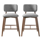 25.7 Inch Seat Height Fabric & Rubberwood Bar Stool
