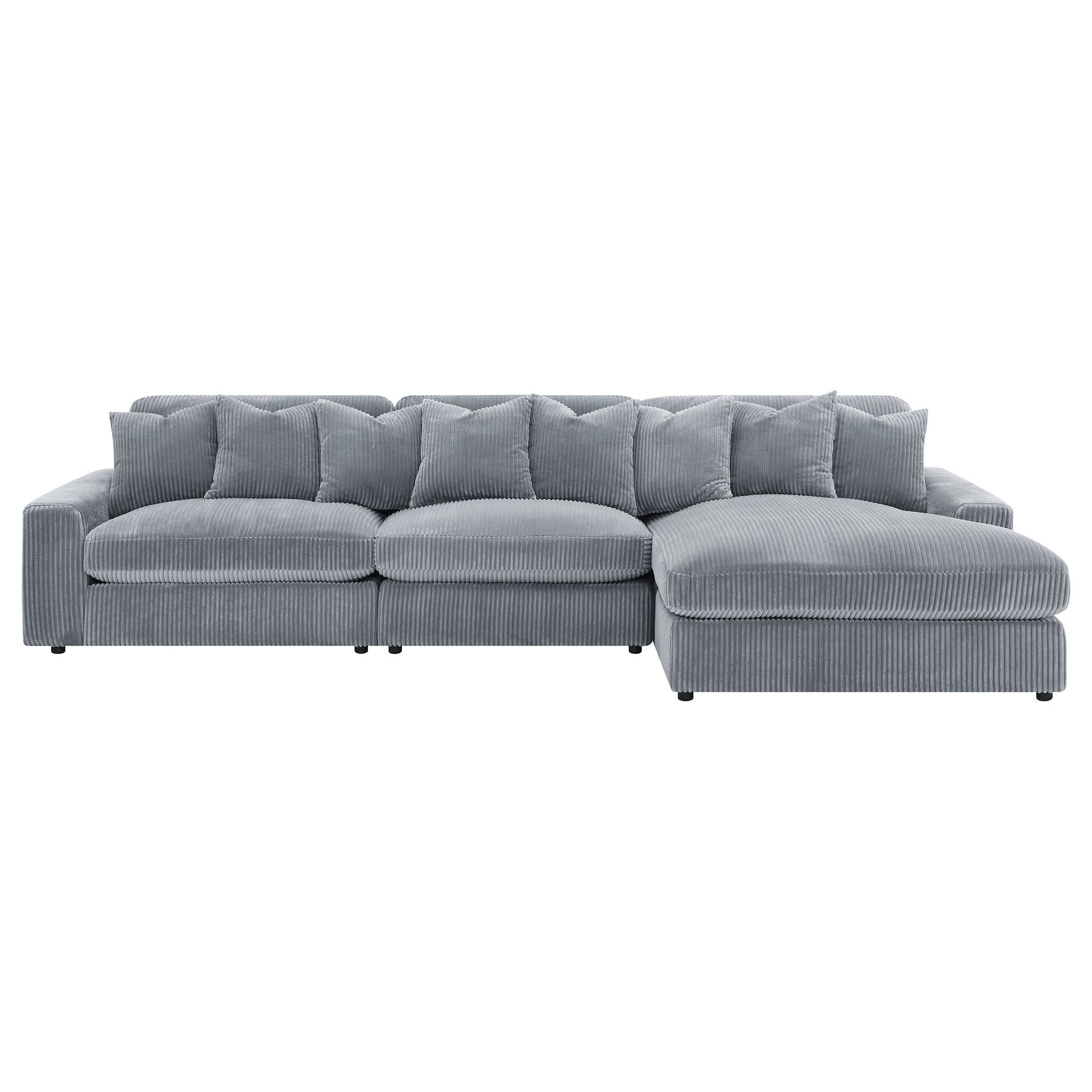 Cassidy Fog Upholstered Sectional Sofa
