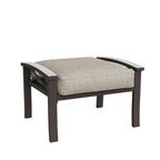 Set of 2 All-Weather 26 Inch Metal Ottomans - Khaki Frame