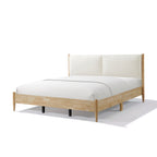 King Bed Frame with Upholstered Headboard