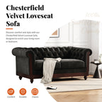 VIVALUX 59.44" Chesterfield Velvet Loveseat Sofa