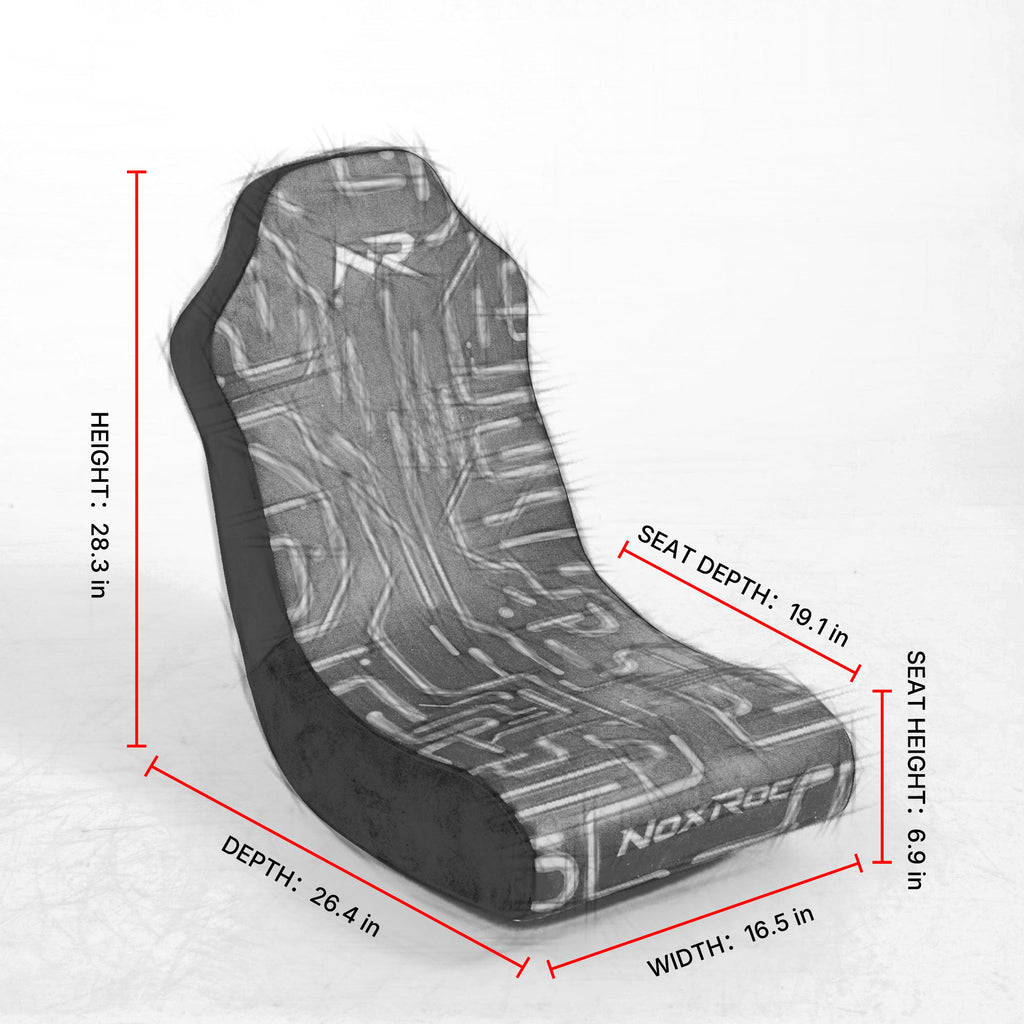 Circuit Pattern Fabric Rocking Gaming Chair, 26.4-Inch, Pink or Black
