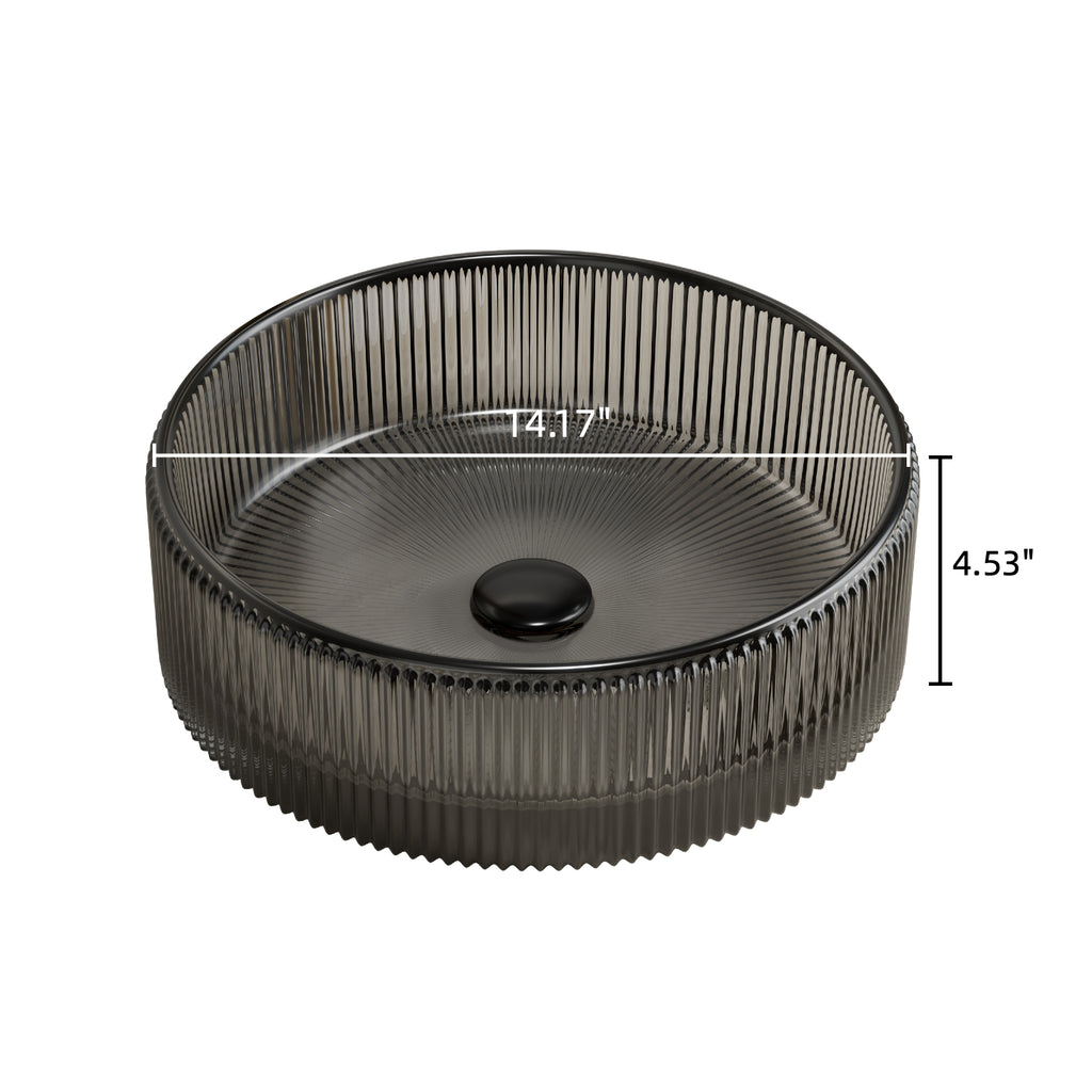 Sonny 14'' Bathroom Round Crystal Glass Sink